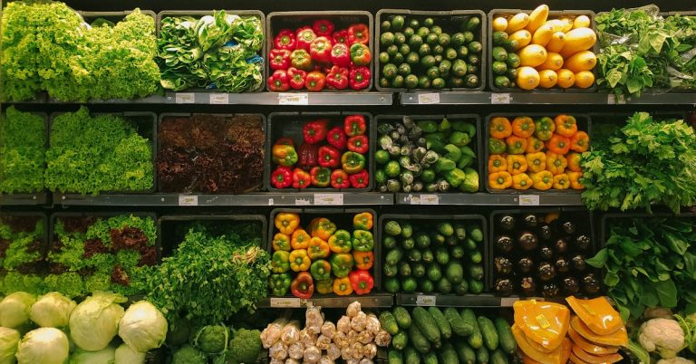 Fresh groceries and vegetables to save money on food shopping